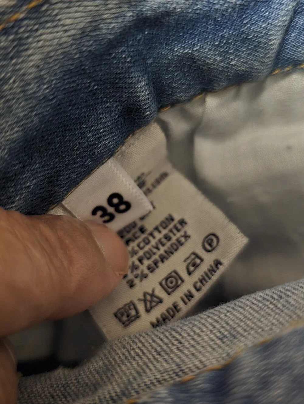 MACKEEN Blue Distressed Graffiti Jeans